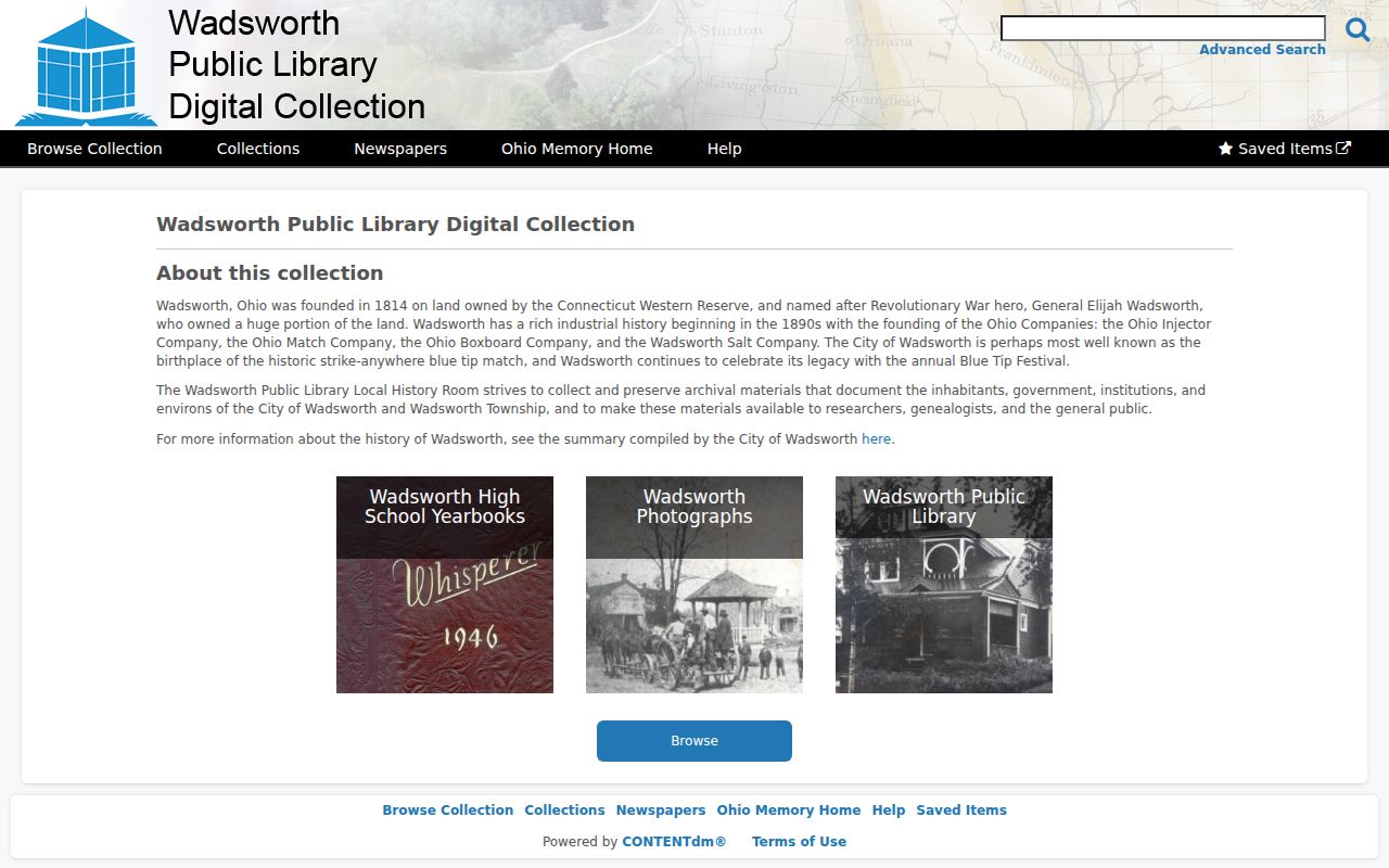 Wadsworth city directory Ohio Memory local history collection