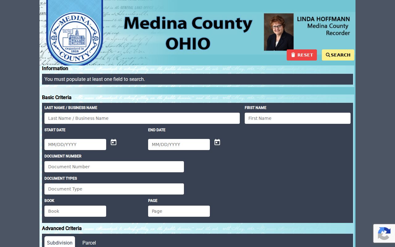 Wadsworth residents directory Medina Recorder AVA deed index