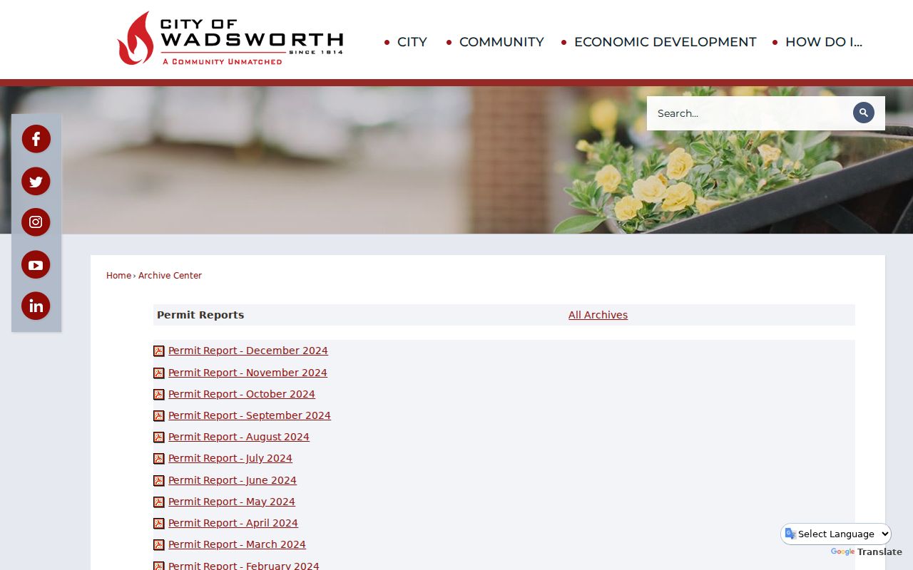 Wadsworth street directory permit report archive